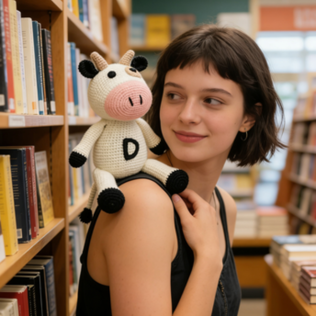 Handmade Crochet Cow Plushie | Soft Amigurumi Farm Toy