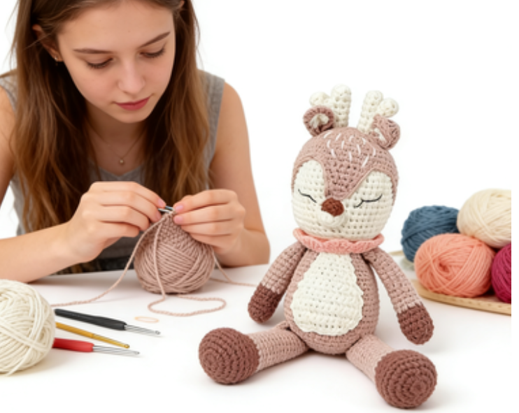 Crochet Fawn Stuffed Animal | Premium Handmade Gift