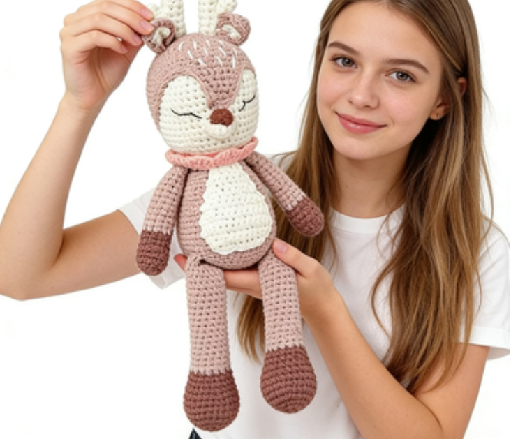 Crochet Fawn Stuffed Animal | Premium Handmade Gift