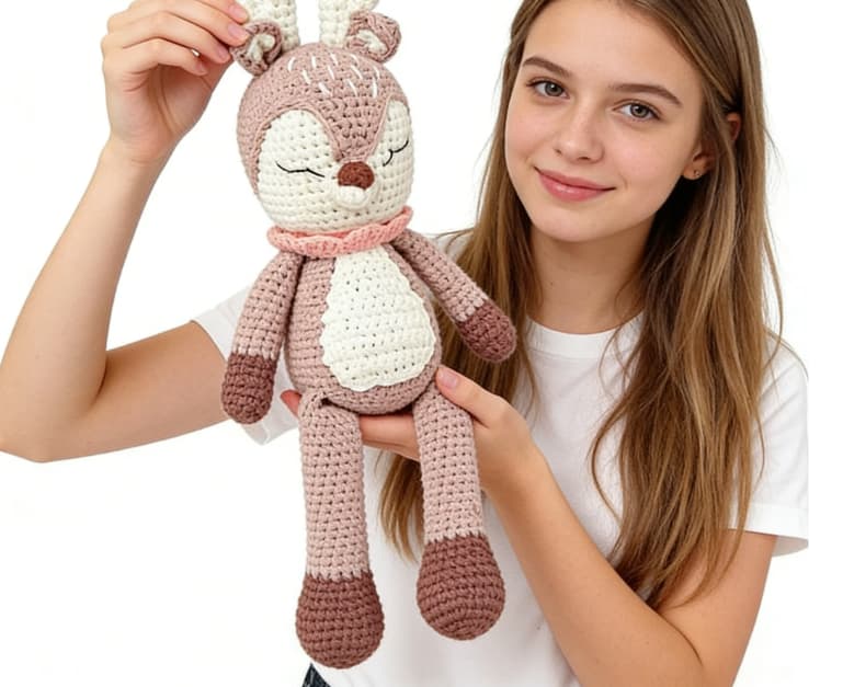 Crochet Fawn Stuffed Animal | Premium Handmade Gift