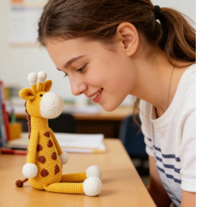 Cute Long-Legged Giraffe Handmade Crochet Plush Doll