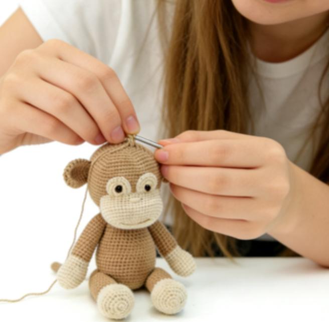 Handmade Crochet Monkey Plush Toy | Artisan Amigurumi