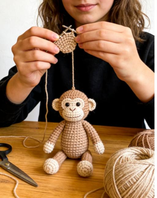 Handmade Crochet Monkey Plush Toy | Artisan Amigurumi