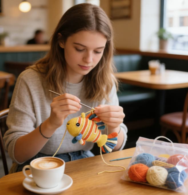 Handmade Crochet Toy | Colorful Fish Sensory Plush
