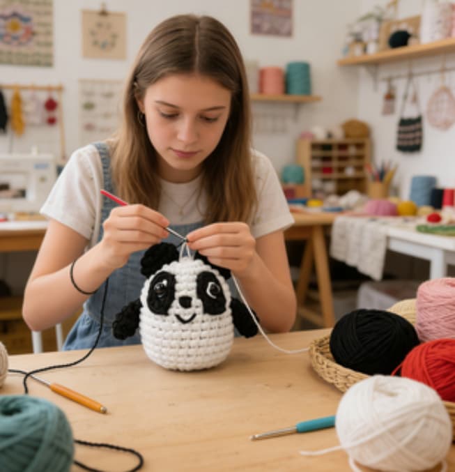 Cuddle-Ready Handmade Chubby Crochet Panda Amigurumi