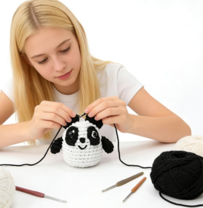 Cuddle-Ready Handmade Chubby Crochet Panda Amigurumi