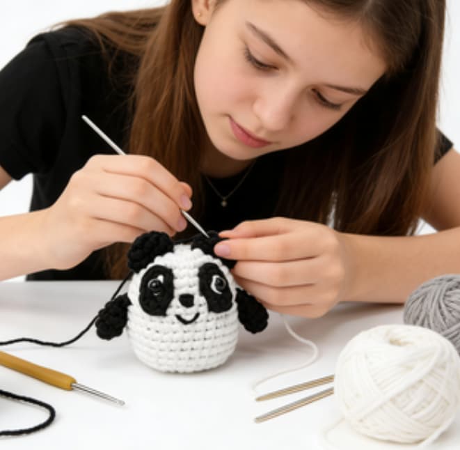 Cuddle-Ready Handmade Chubby Crochet Panda Amigurumi