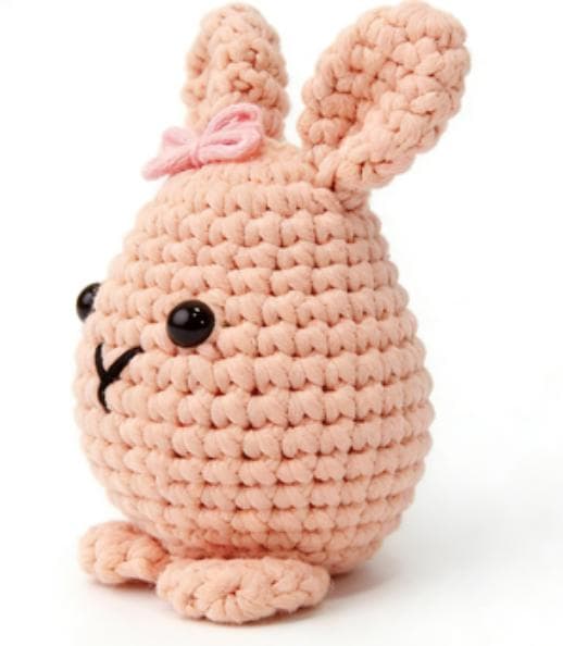 Sweet Pink Crochet Bunny Amigurumi with Bow