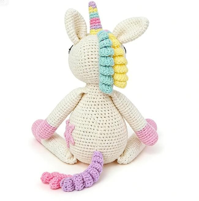 Cute Long-Legged Rainbow Unicorn Crochet Plushie