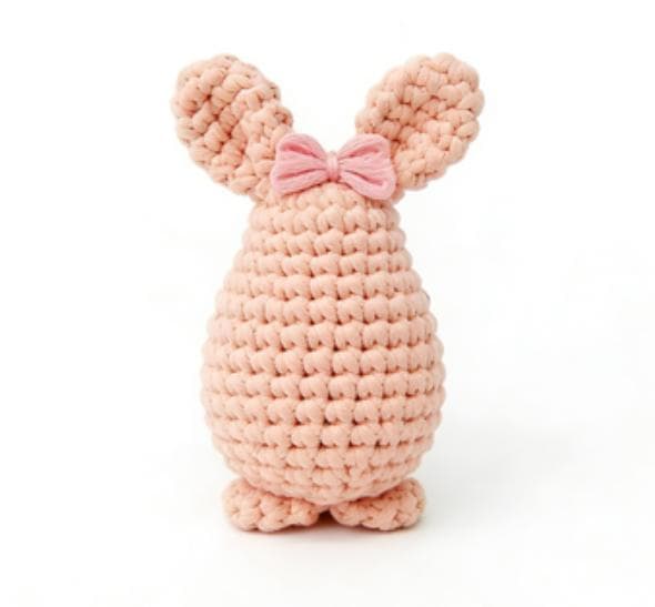 Sweet Pink Crochet Bunny Amigurumi with Bow