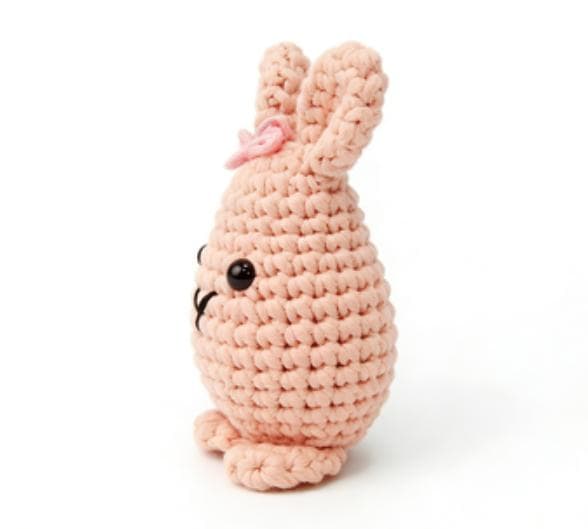 Sweet Pink Crochet Bunny Amigurumi with Bow