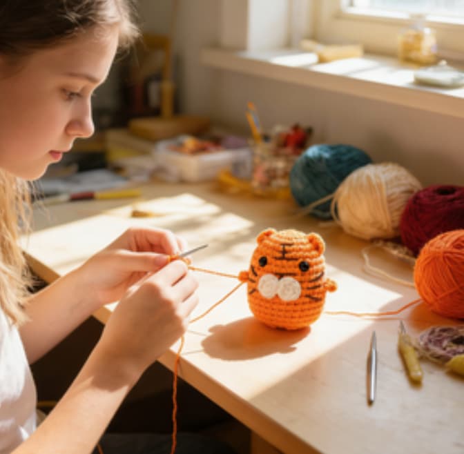 Adorable Chubby Tiger Crochet Amigurumi