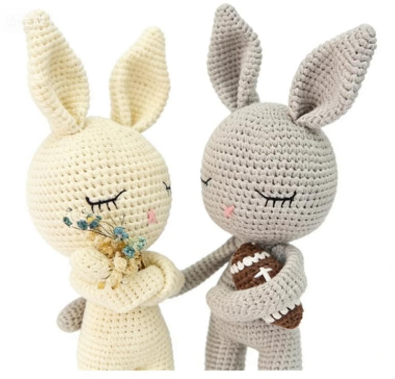 Limited Edition Couple's Crochet Bunny Set | Anniversary Gift