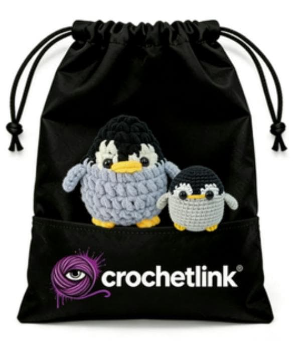 Adorable Black & Grey Chubby Penguin Crochet Plushie