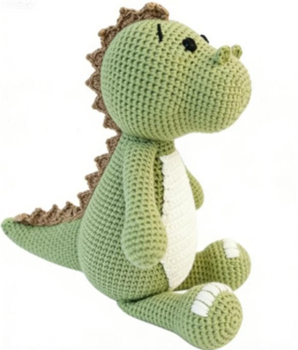 Cute T-Rex Dinosaur Amigurumi Crochet Kit & Finished Plushie