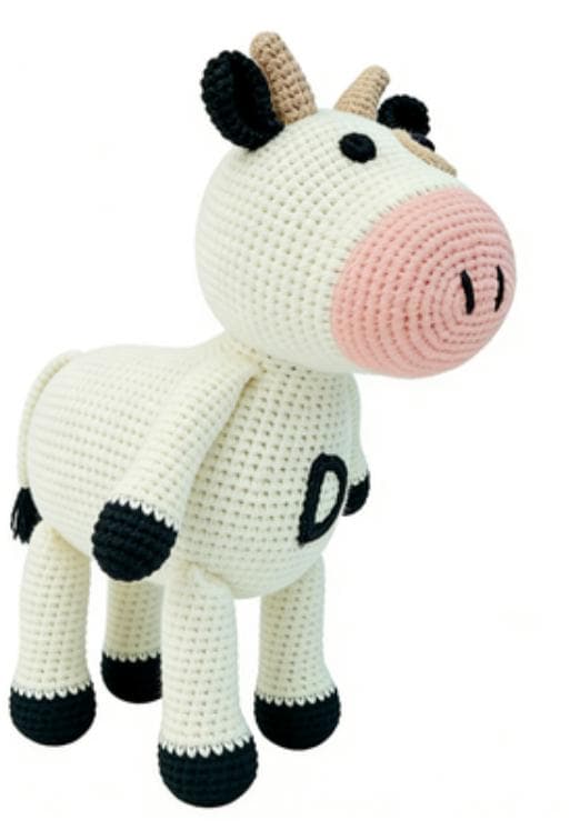 Handmade Crochet Cow Plushie | Soft Amigurumi Farm Toy