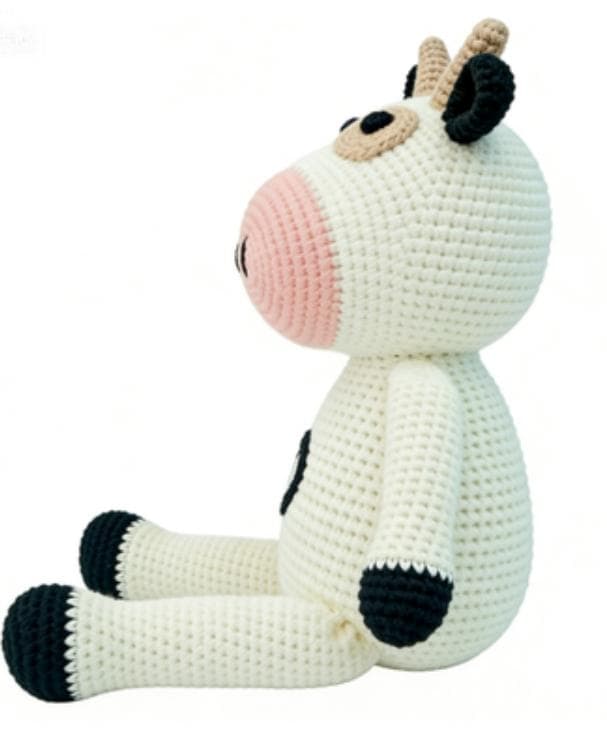 Handmade Crochet Cow Plushie | Soft Amigurumi Farm Toy