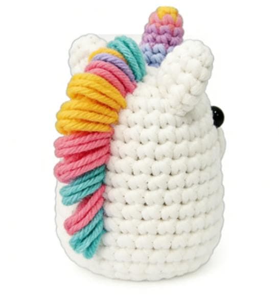 Handmade Pastel Rainbow Unicorn Crochet Plush Doll