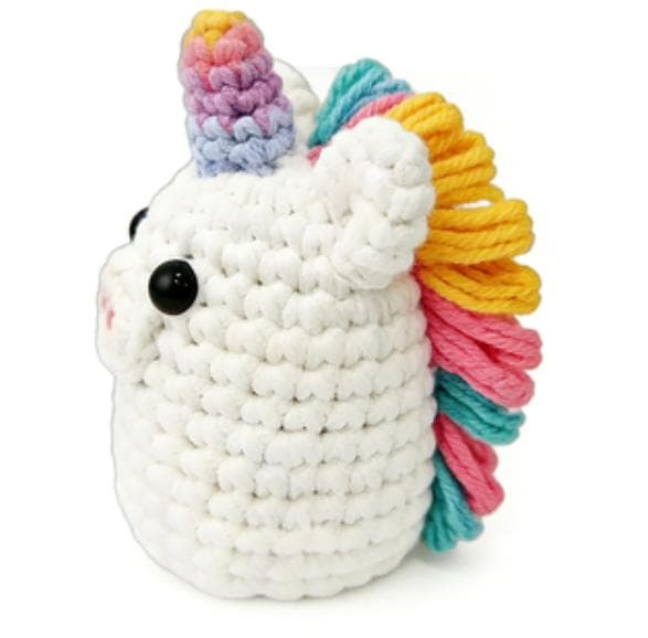 Handmade Pastel Rainbow Unicorn Crochet Plush Doll